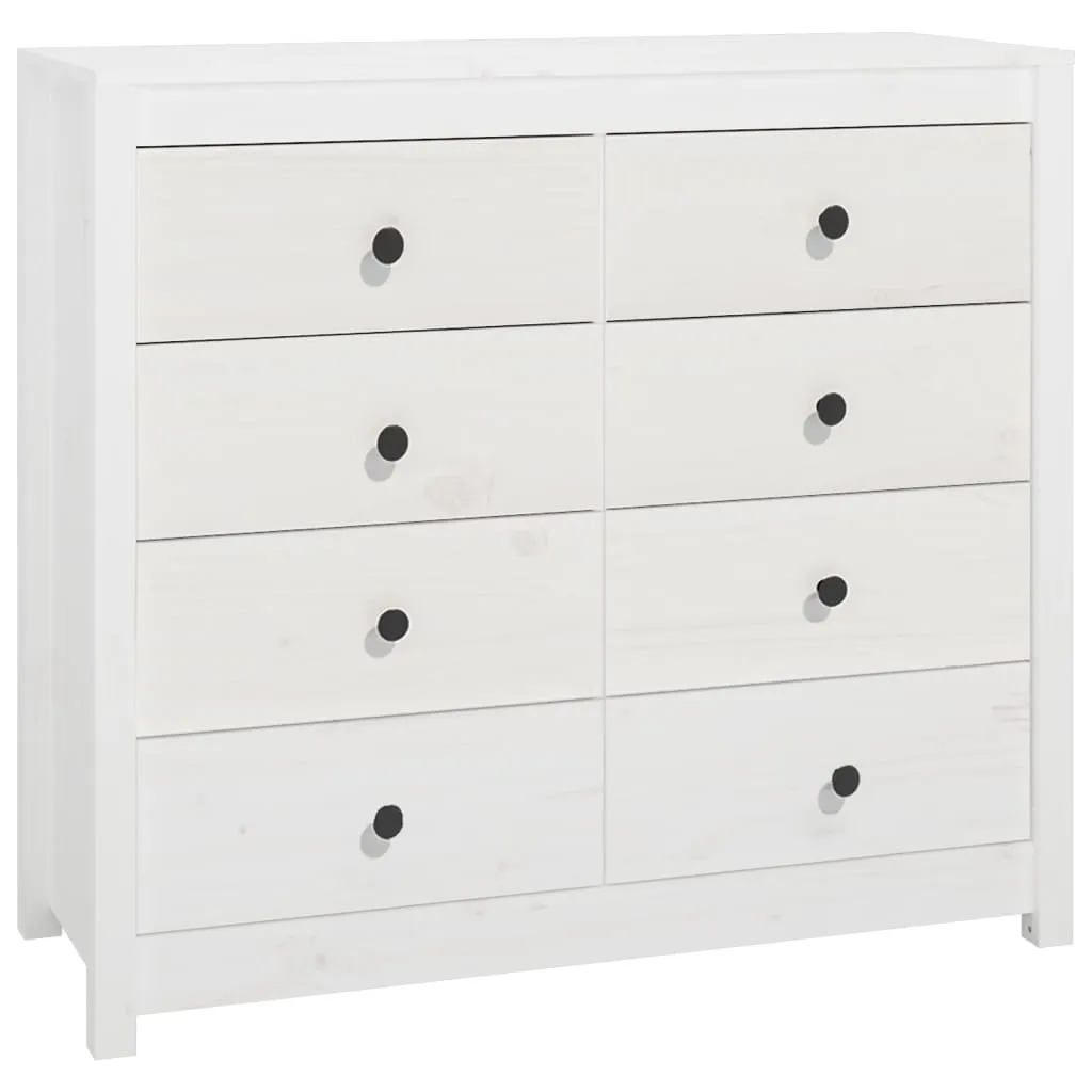 Beistellschrank Weiß 100x40x90 cm Massivholz Kiefer