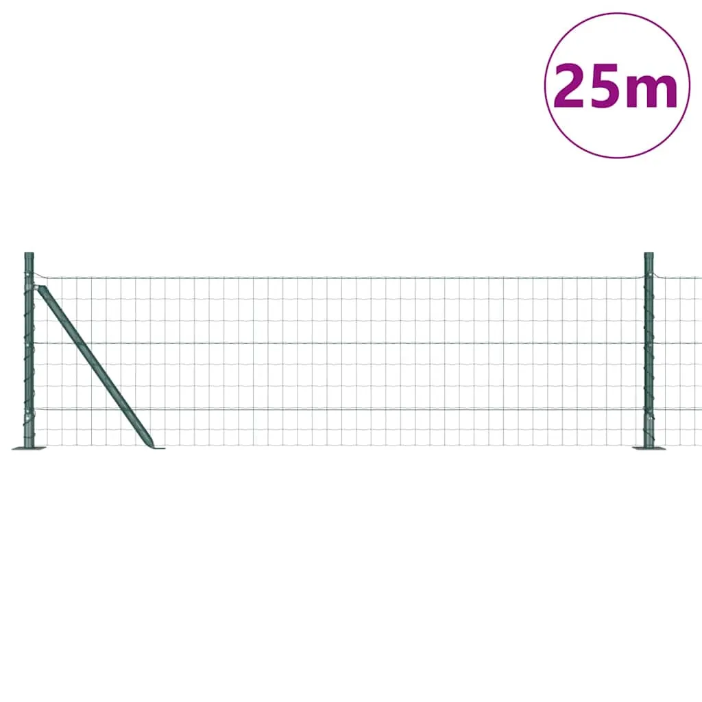 Outdoor-Zaunpaneel-Set 2500 x 3,2 x 60 cm Grün aus Stahl und PVC