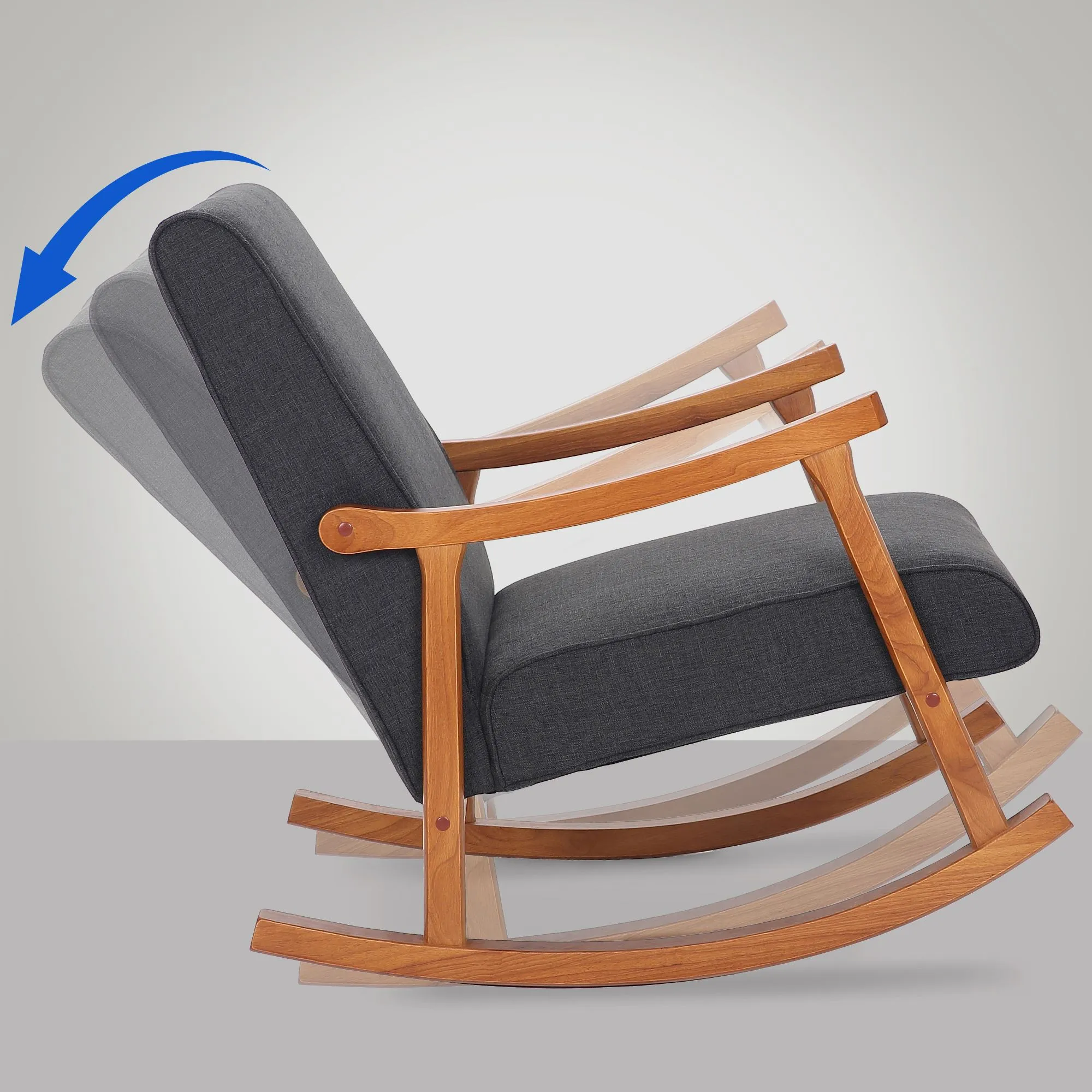 Schaukelstuhl Morelia 82x67x92 cm dunkelgrau
