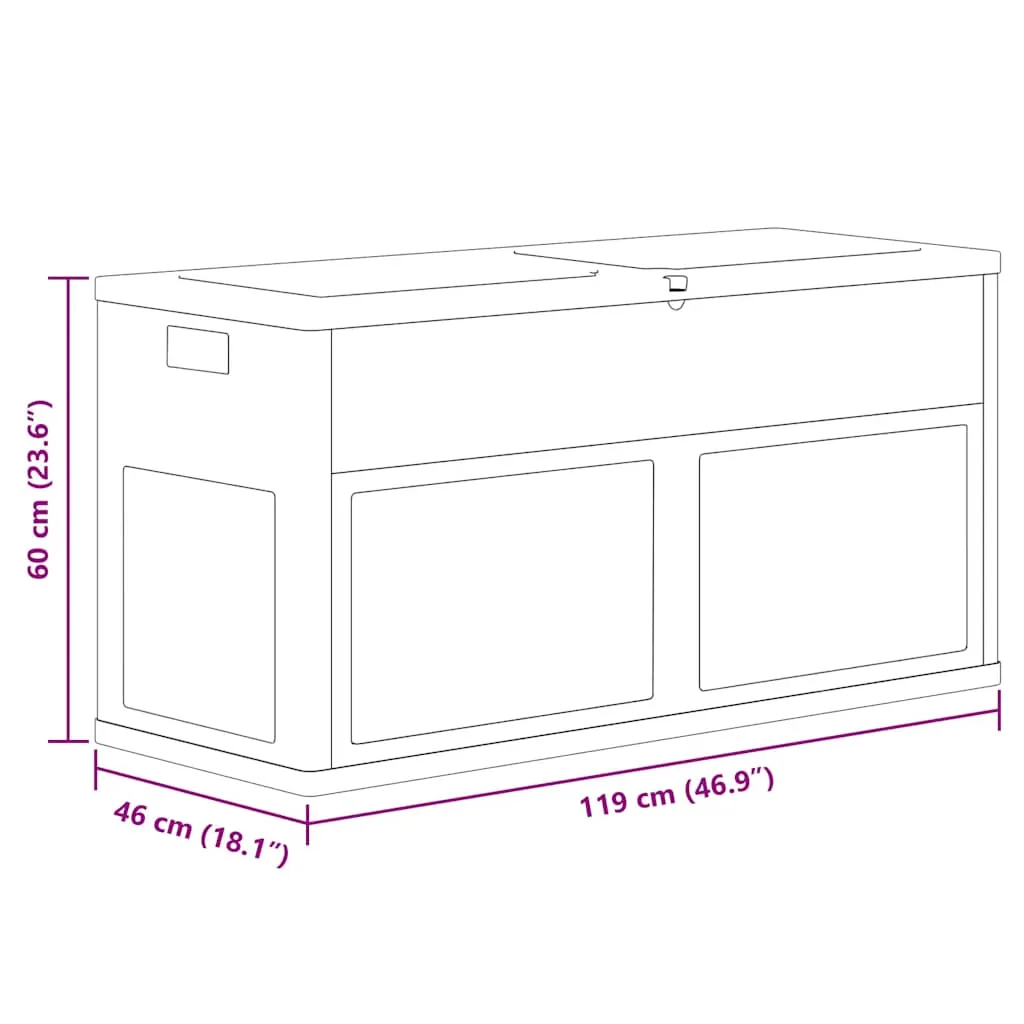 Stylische Gartenbox Schwarz 119 x 46 x 60 cm mit 320 L Stauraum