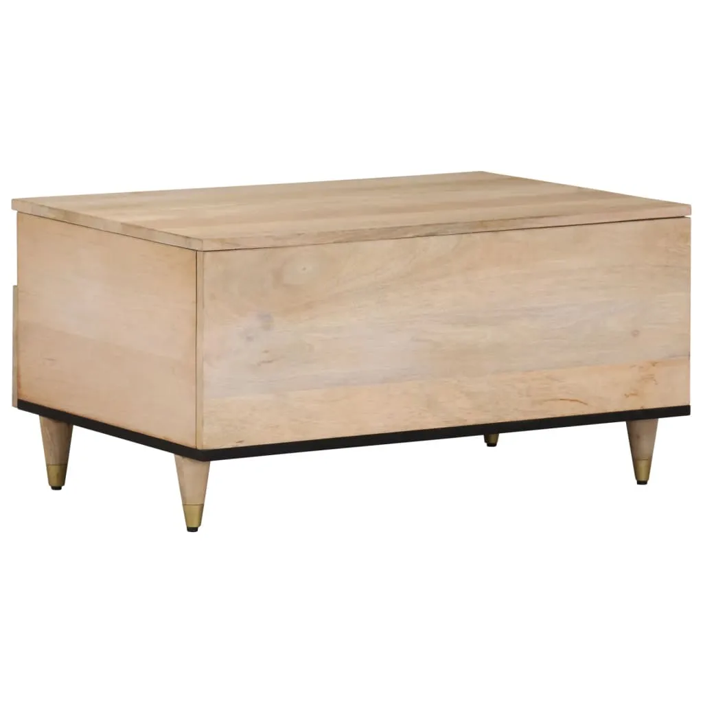 Stilvoller Couchtisch aus Vollholz 80 x 54 x 40 cm