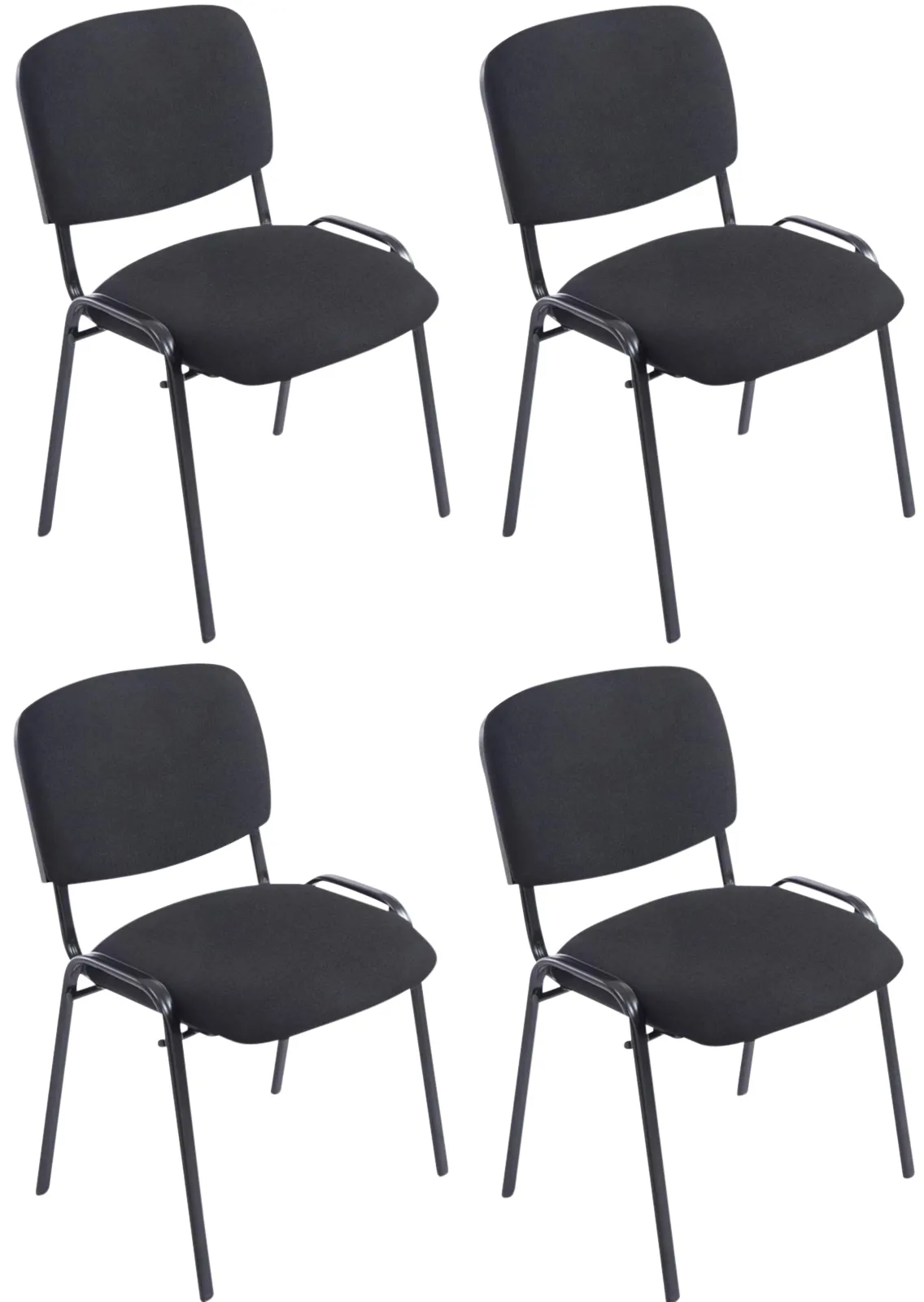 4er Set Konferenzstühle XL 84x53x57 cm schwarz