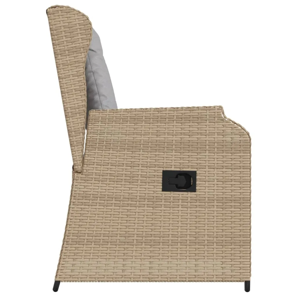 Verstellbarer Gartenstuhl 55x67x95 cm Beige aus PE-Rattan und Stahl