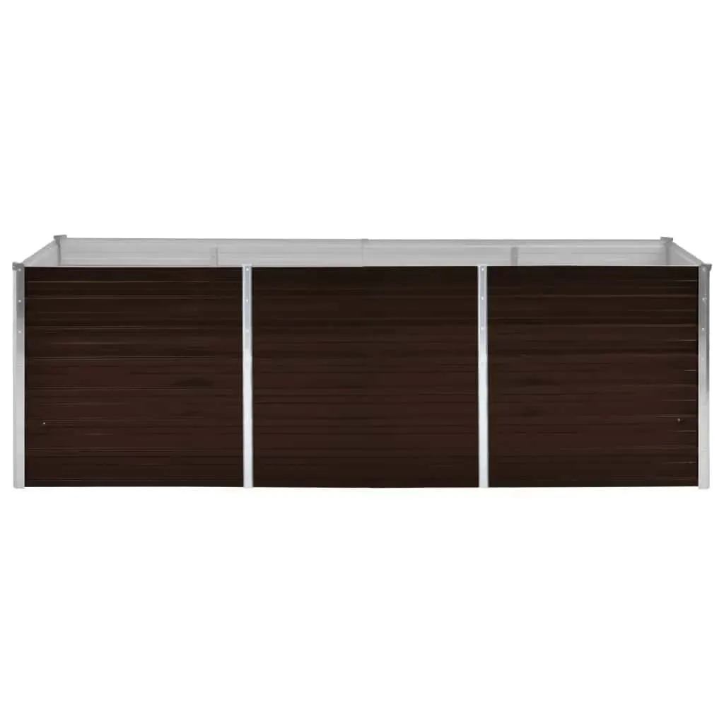 Eleganter Gartenplanter Braun 240 x 80 x 77 cm aus verzinktem Stahl