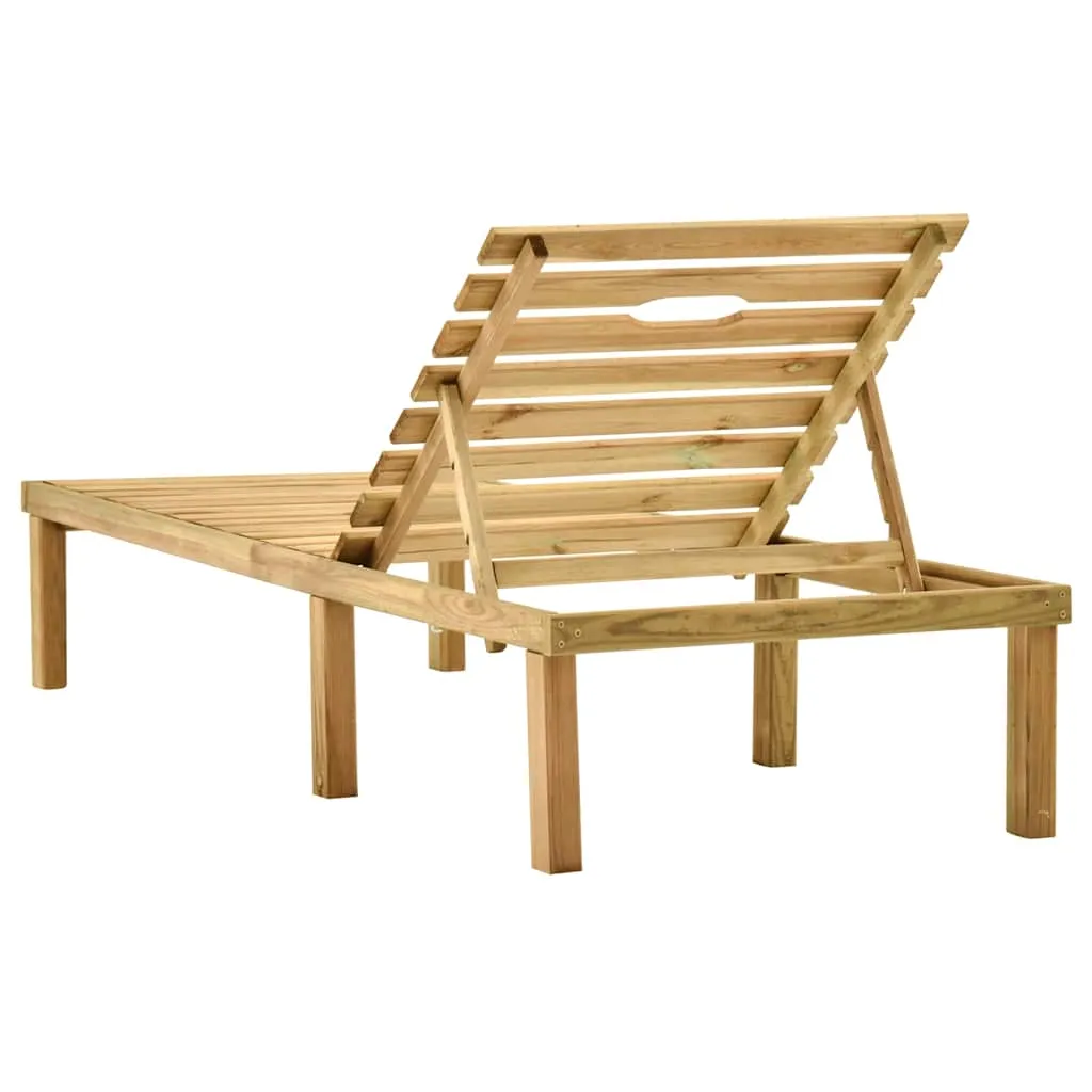 Gartenliege aus imprägniertem Massivholz 200x70x31,5-77 cm