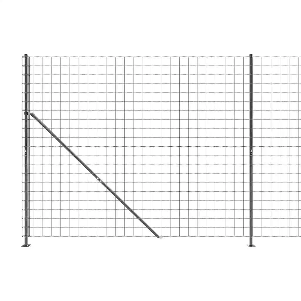 Maschendrahtzaun 2x10 m Anthrazit verzinkter Stahl mit PVC-Beschichtung