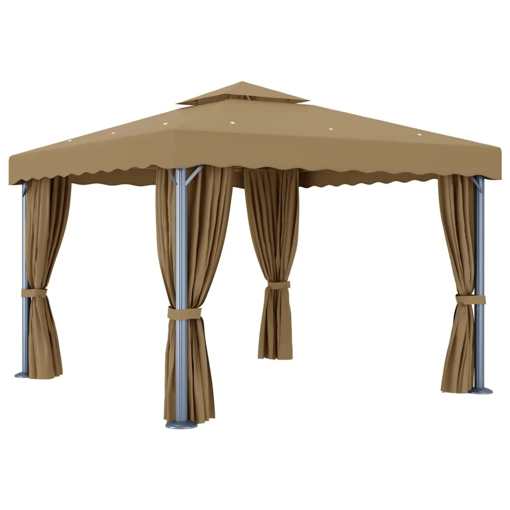 Pavillon 3x3 m Taupe mit Aluminium- und Stahlrahmen