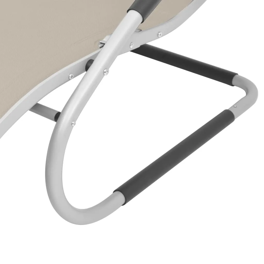 Ergonomische Sonnenliege 62x152x88 cm Creme und Grau