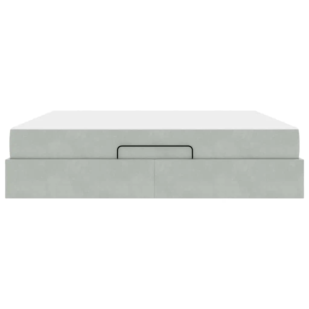 Bettgestell mit Matratze 203 x 180 x 43,5 cm Hellgrau