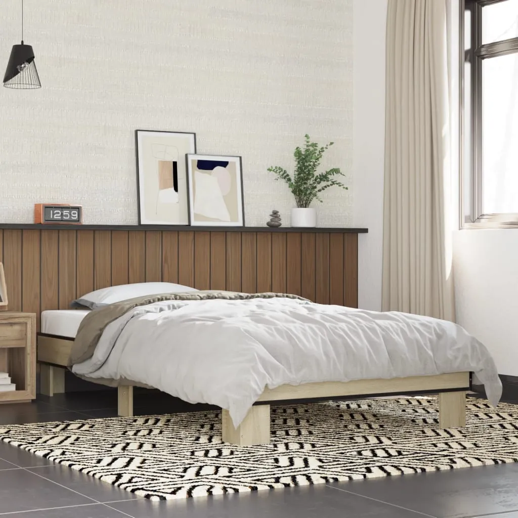 Bett Sonoma-Eiche 193 x 78 x 30 cm mit stabilen Holzbeinen