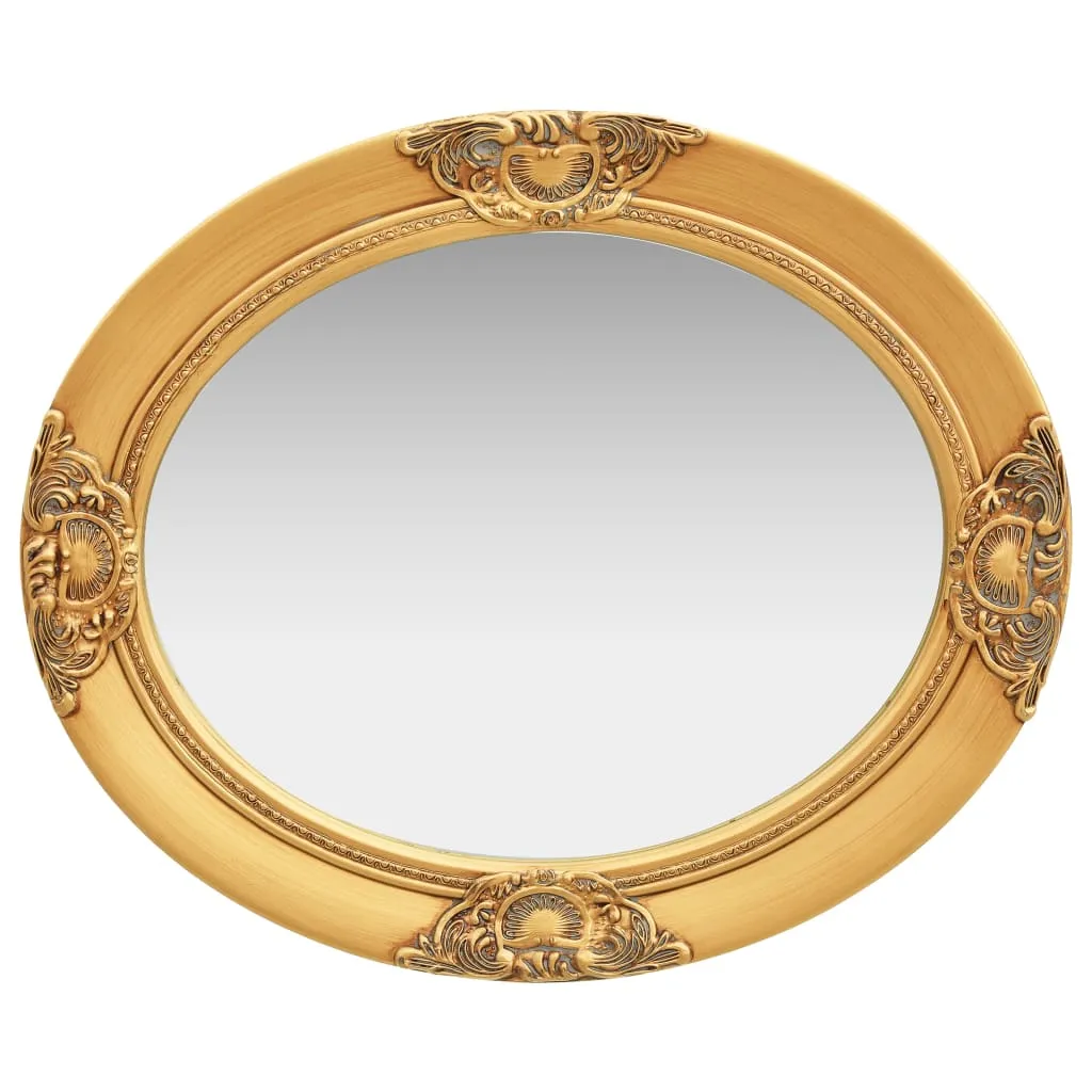 Eleganter Wandspiegel Oval 50 x 60 cm in Golden