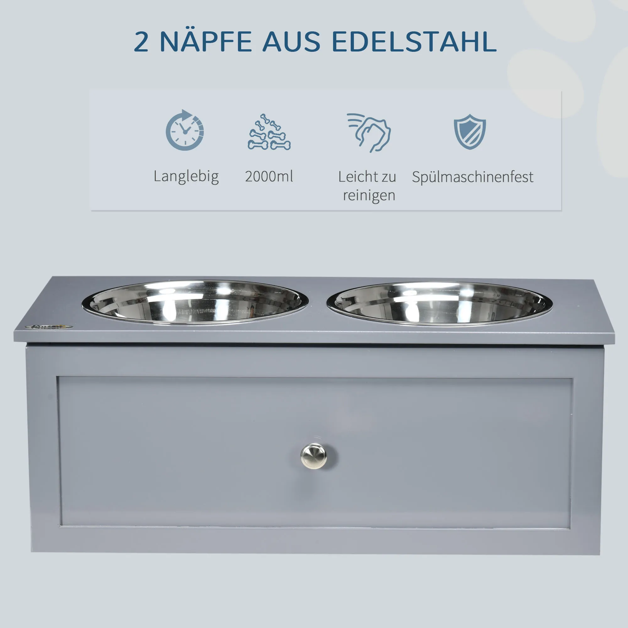 Moderne Futterstation Grau 60B x 30T x 24H cm