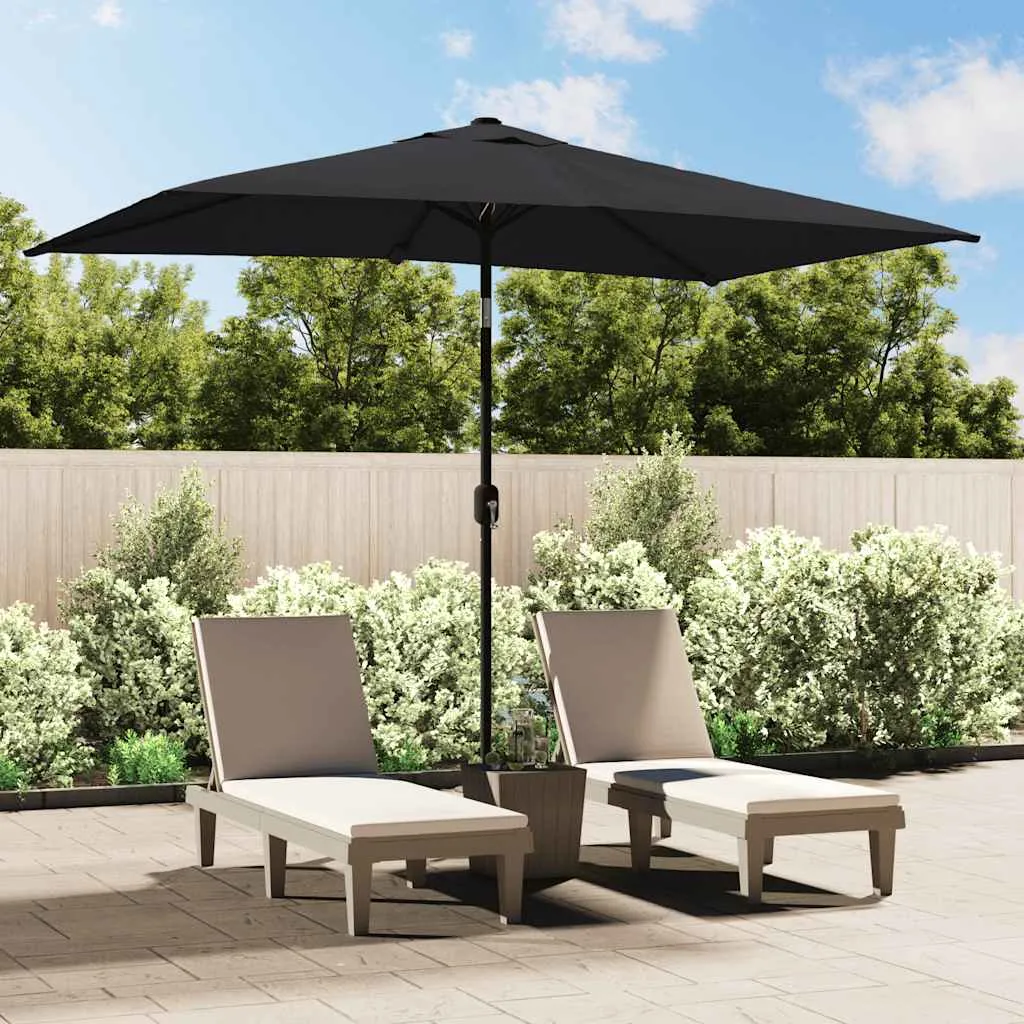 Eleganter Sonnenschirm 300x200x252 cm Schwarz mit Stahlgestell