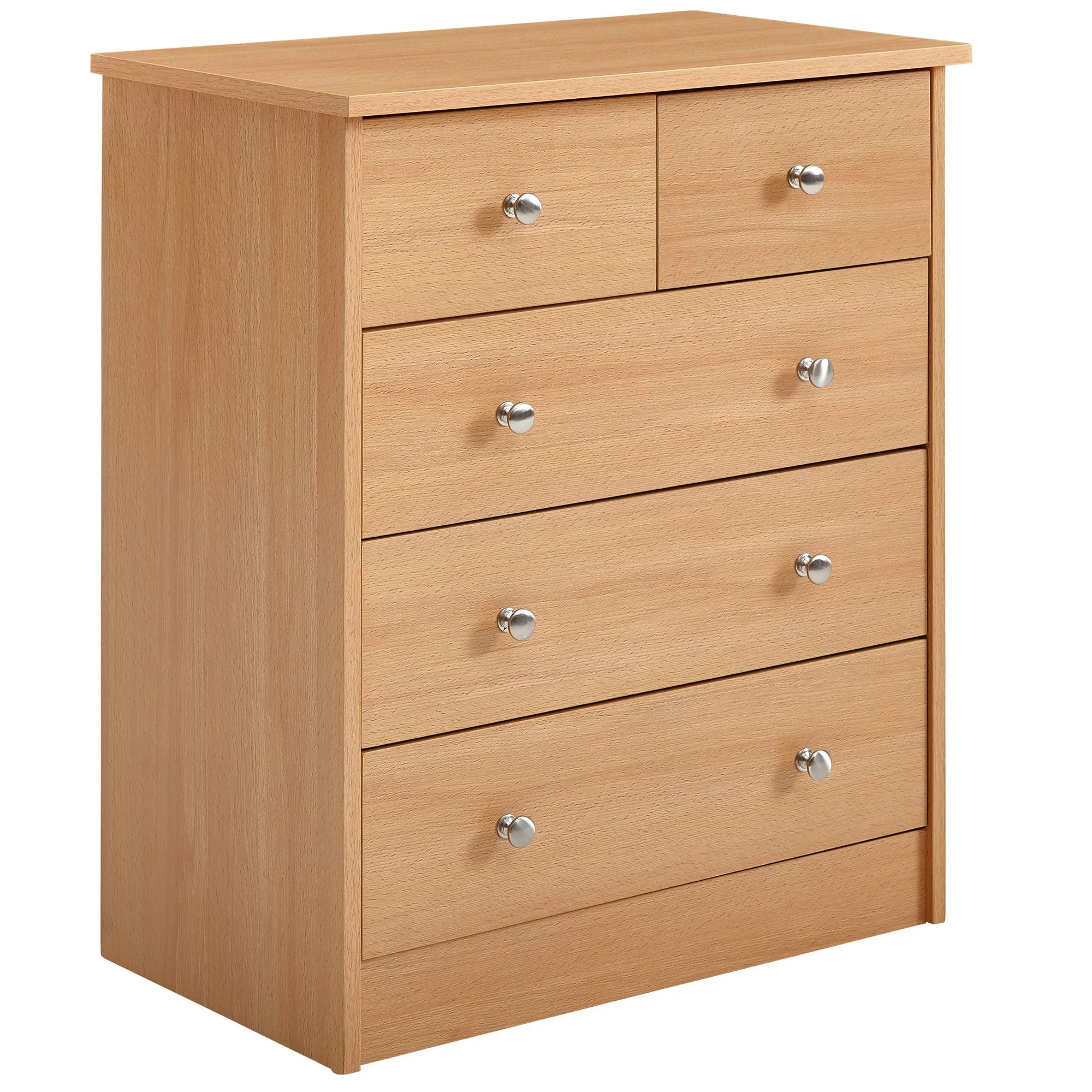Wohnling Design Holz-Kommode 60 x 70 x 35 cm buche mit 5 Schubladen Wohnling Design Holz-Kommode 60 x 70 x 35 cm buche mit 5 Schubladen