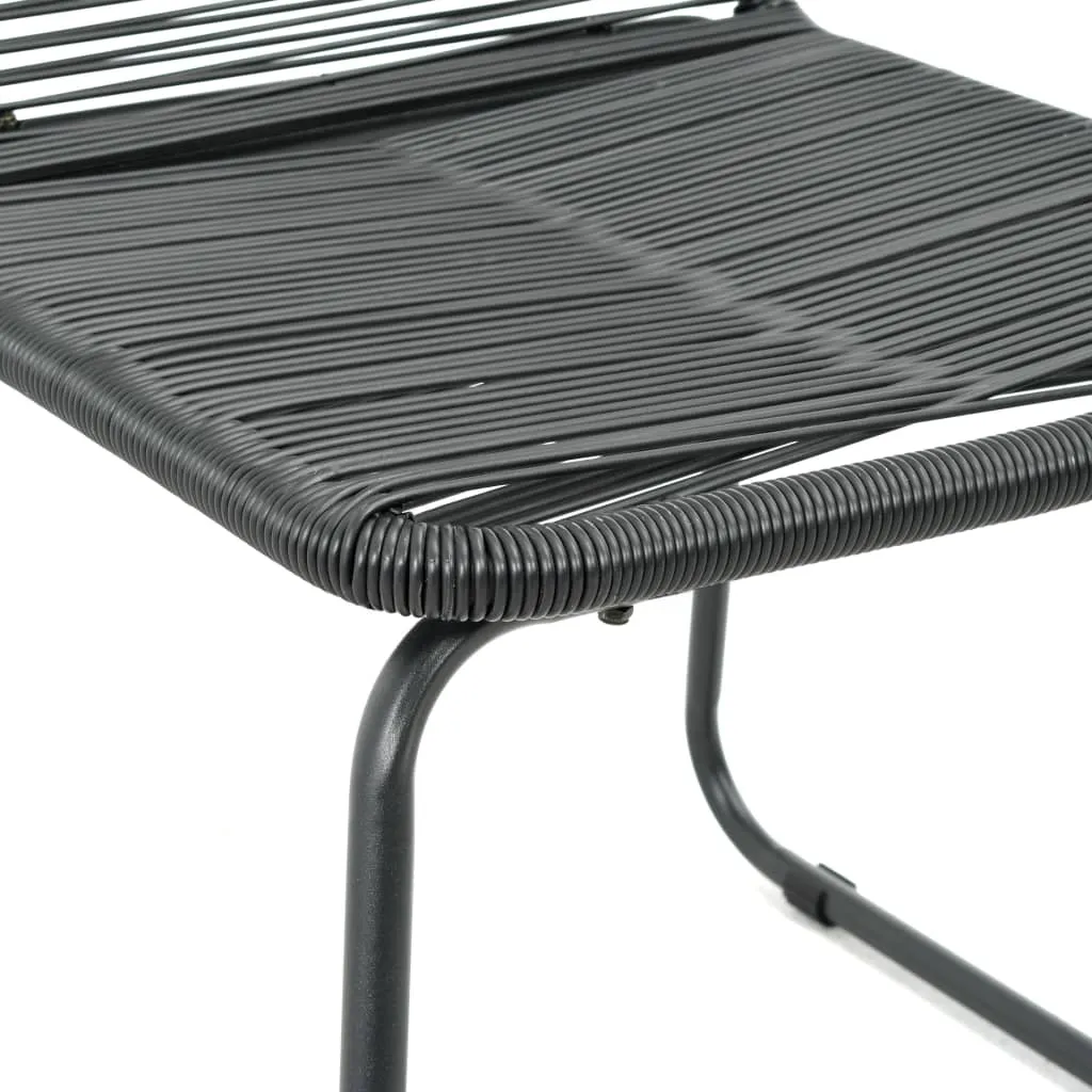 Garten-Essgruppe Schwarz Tisch 150x90x74 cm & Stühle 54x59x91 cm