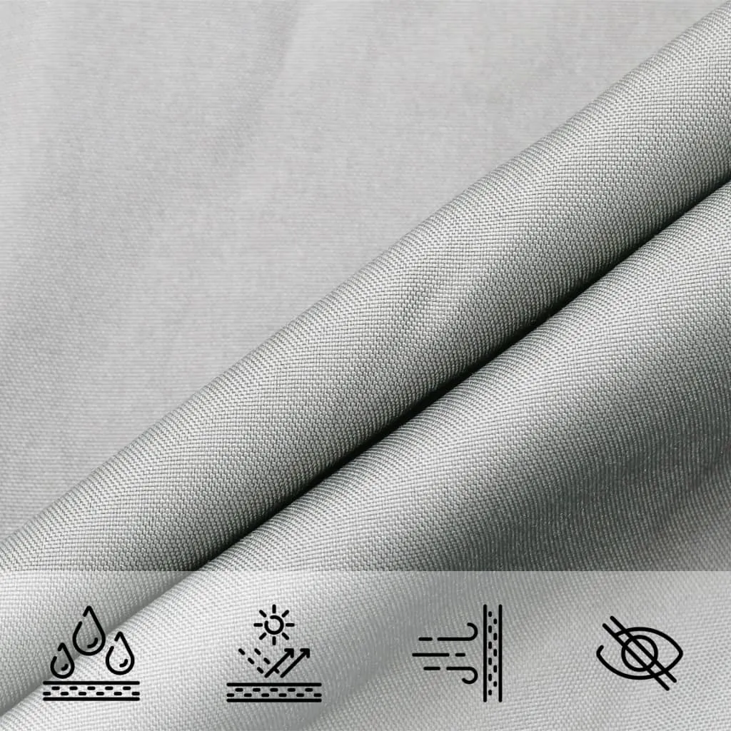 Sonnensegel 3 x 2 m Hellgrau aus Polyester-Oxford mit PU-Beschichtung