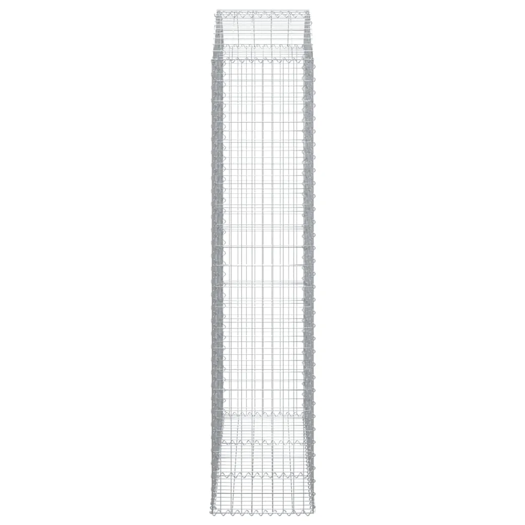 Gabionenkorb Silber 150 x 50 x 220/240 cm - Dekorative Gartenbarriere