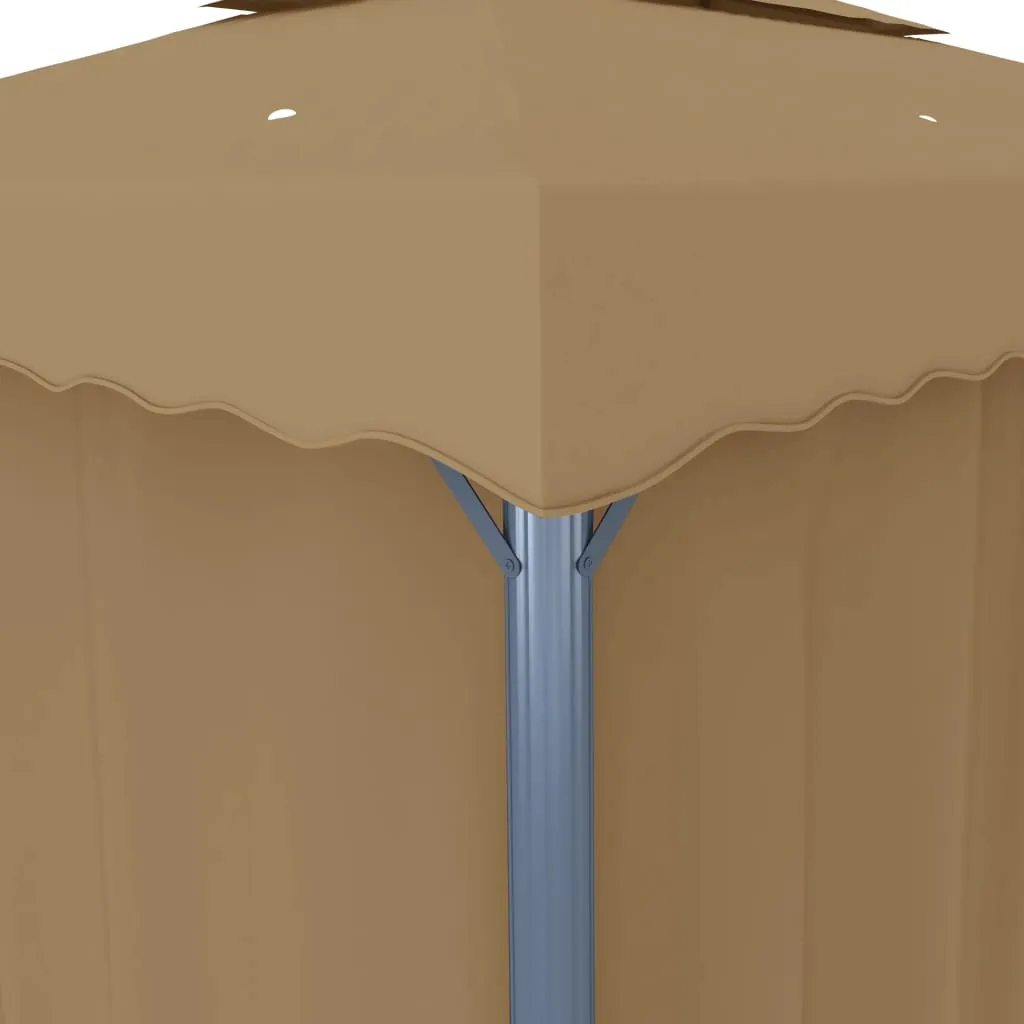 Pavillon 3x3 m Taupe mit Aluminium- und Stahlrahmen