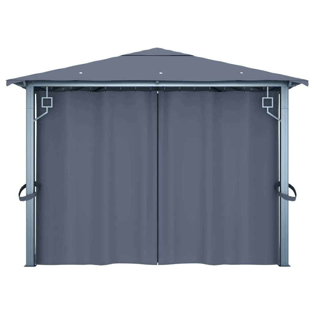 Pavillon Anthrazit 400x300x270 cm mit Aluminium- und Stahlgestell