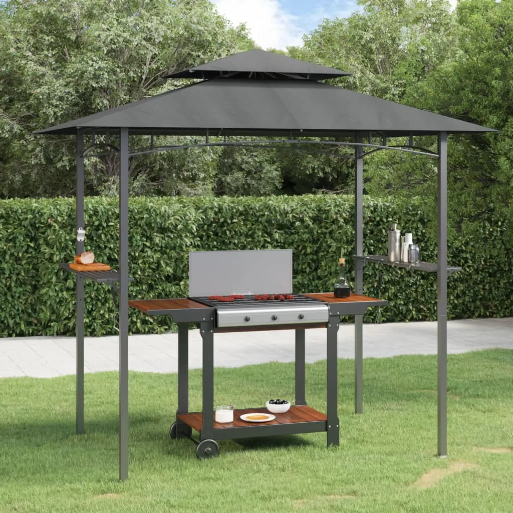 Grillpavillon Anthrazit 240x150x243 cm mit Stahlrahmen und Polyester-Dach
