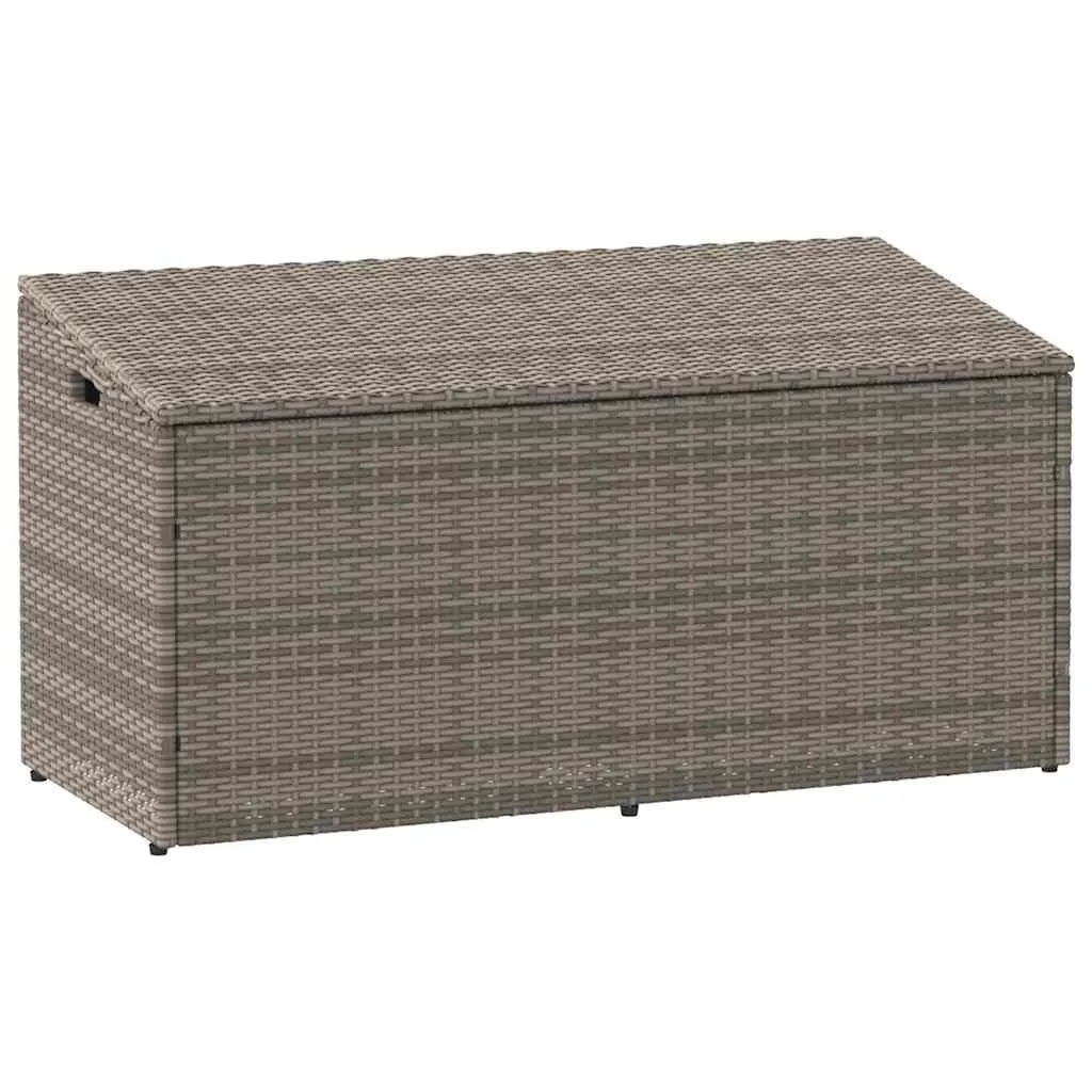 Garten-Aufbewahrungsbox PE-Rattan Grau 110x50x58 cm