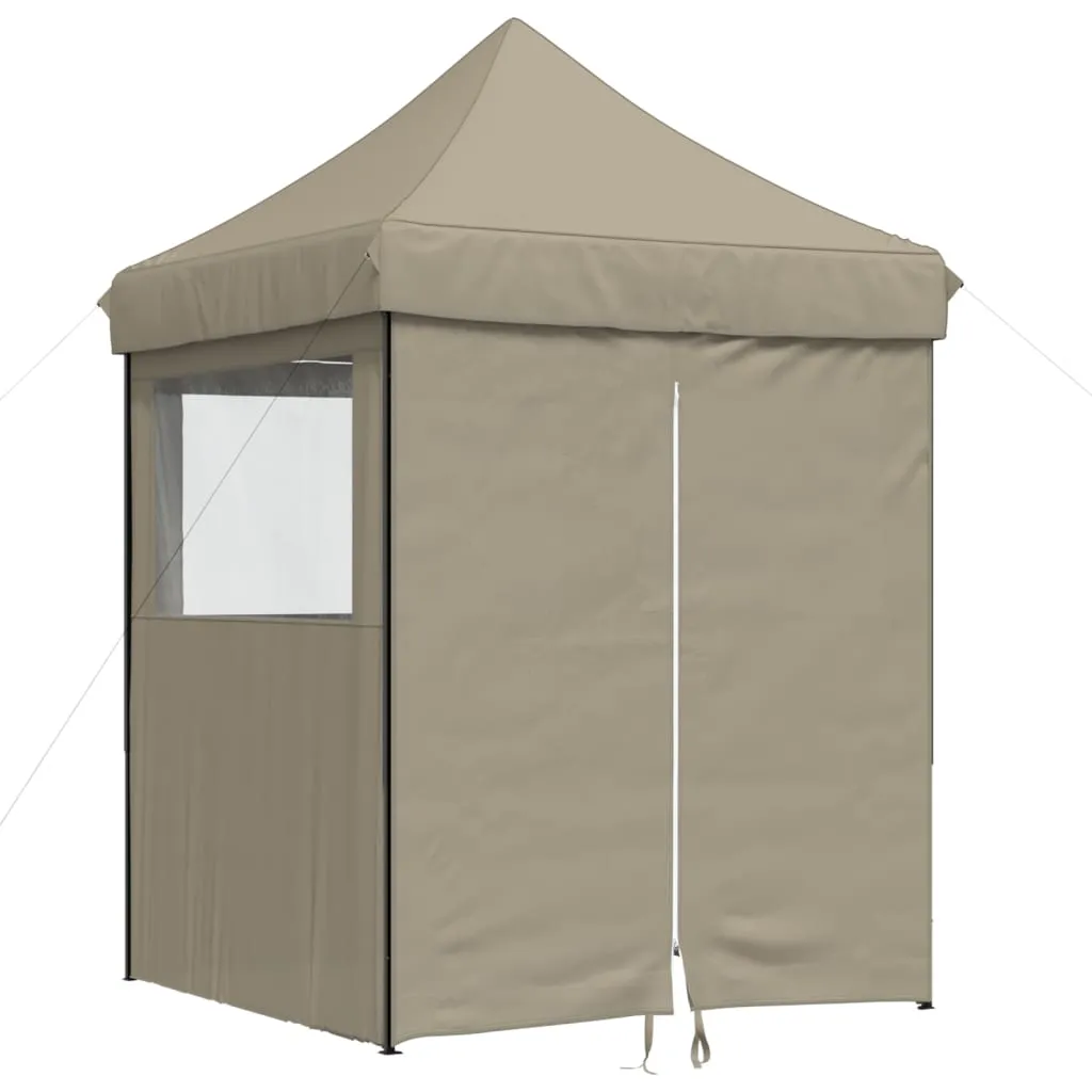 Faltbares Pop-up-Partyzelt 200x200x306 cm Taupe mit Stahlgestell