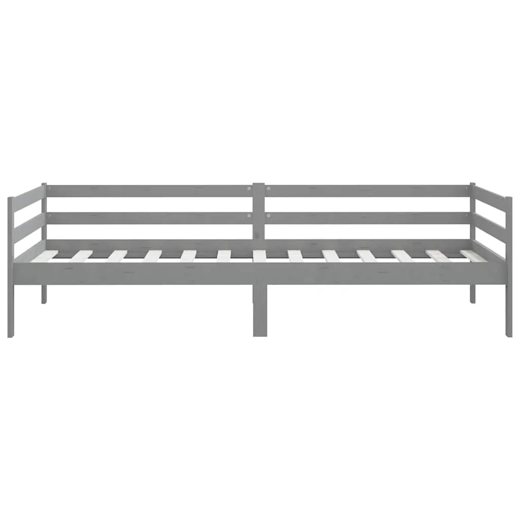 Multifunktionales Tagesbett aus massivem Kiefernholz 204x98x57 cm Grau