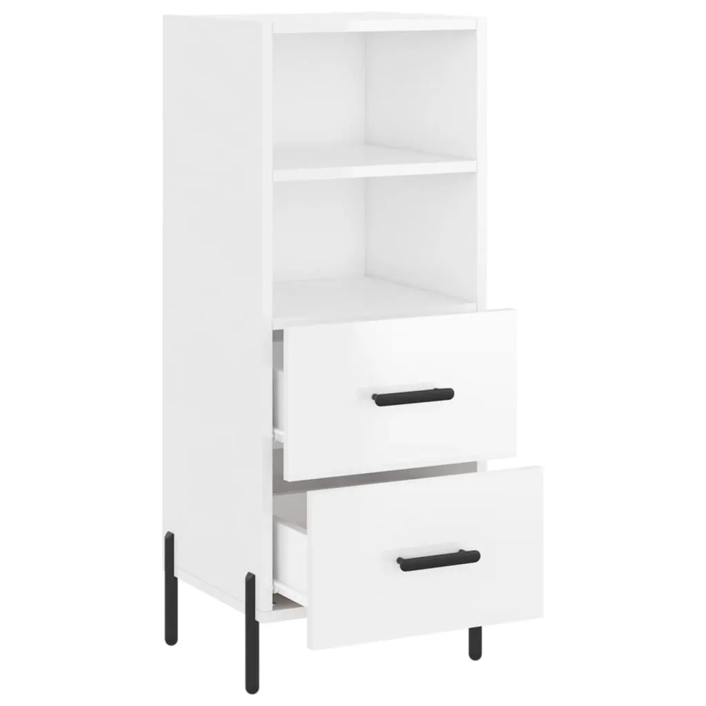 Sideboard Hochglanz-Weiß 34,5x34x90 cm Holzwerkstoff