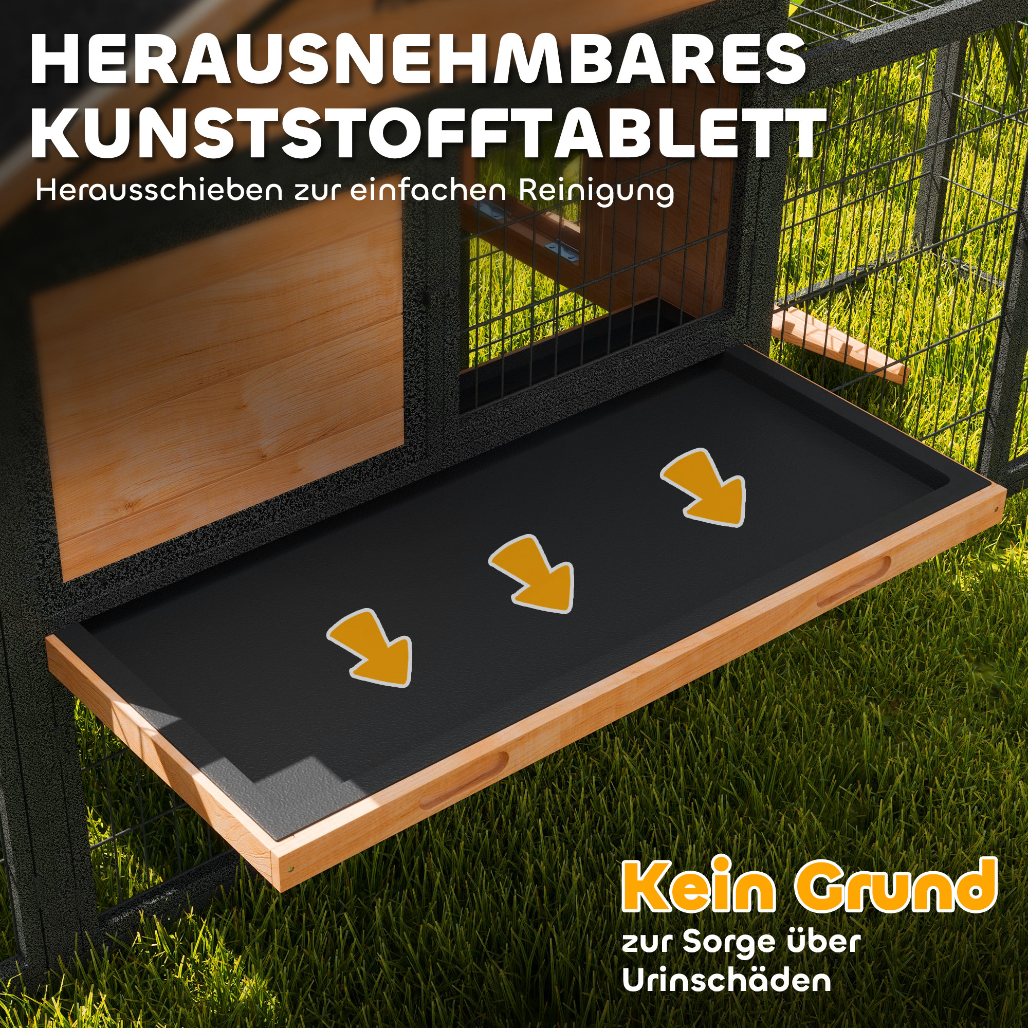 Winterfester Draußen-Hasenstall 217x53x86 cm Gelb+Schwarz