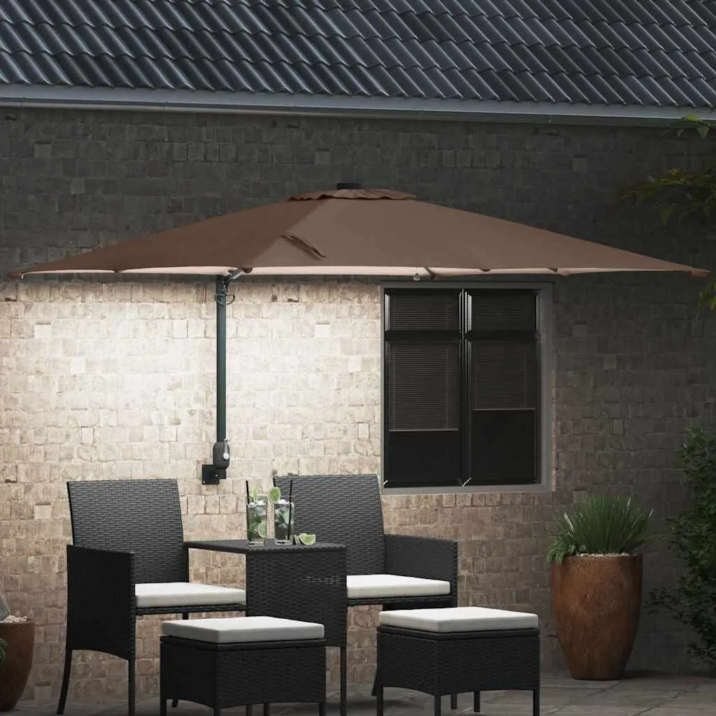 Garten-Sonnenschirm Taupe 248,5 x 247,5 x 160 cm