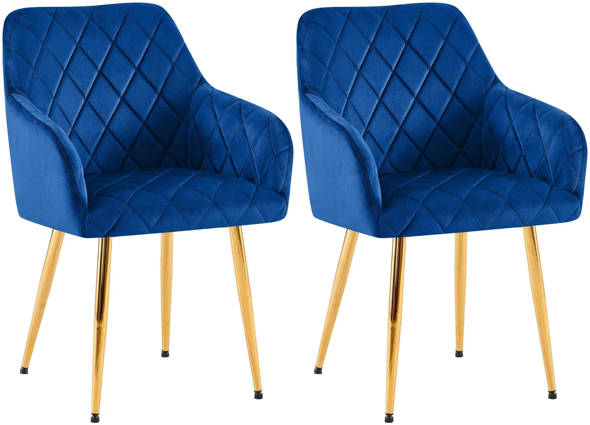 2er Set Esszimmerstühle Monett 83x53x61 cm dunkelblau