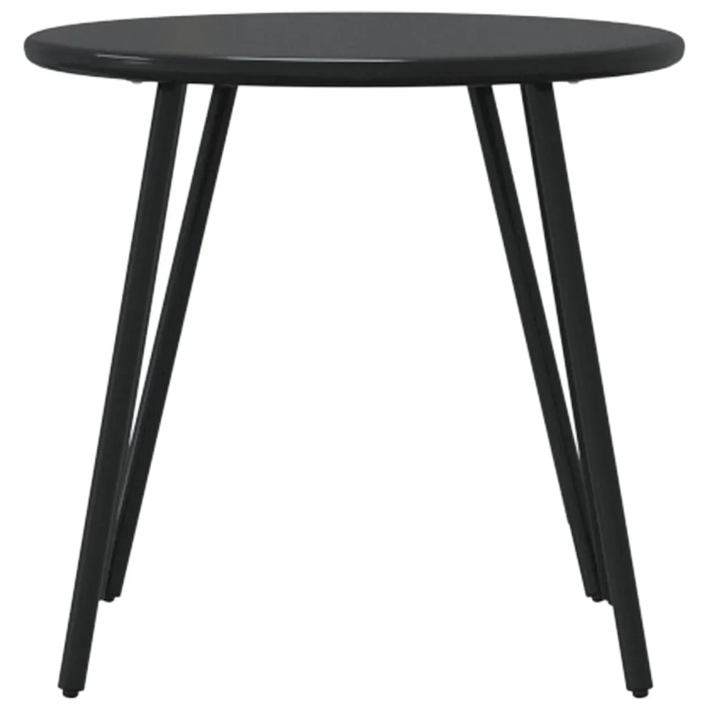Garten-Couchtisch Set Schwarz 50x46 cm & 40,5x42 cm Pulverbeschichteter Stahl
