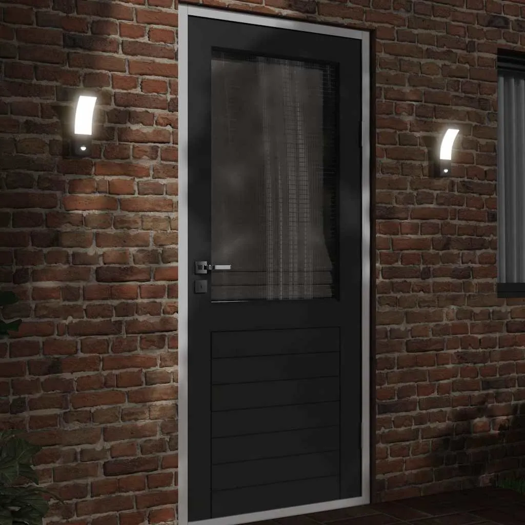 LED Außenwandleuchte Schwarz 7 x 4,5 x 23 cm mit Bewegungsmelder