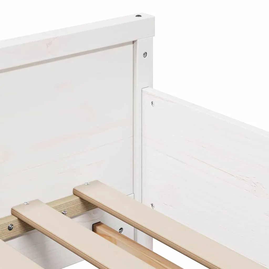 Kinderbett Massivholz 205 x 90,5 x 57 cm Weiß