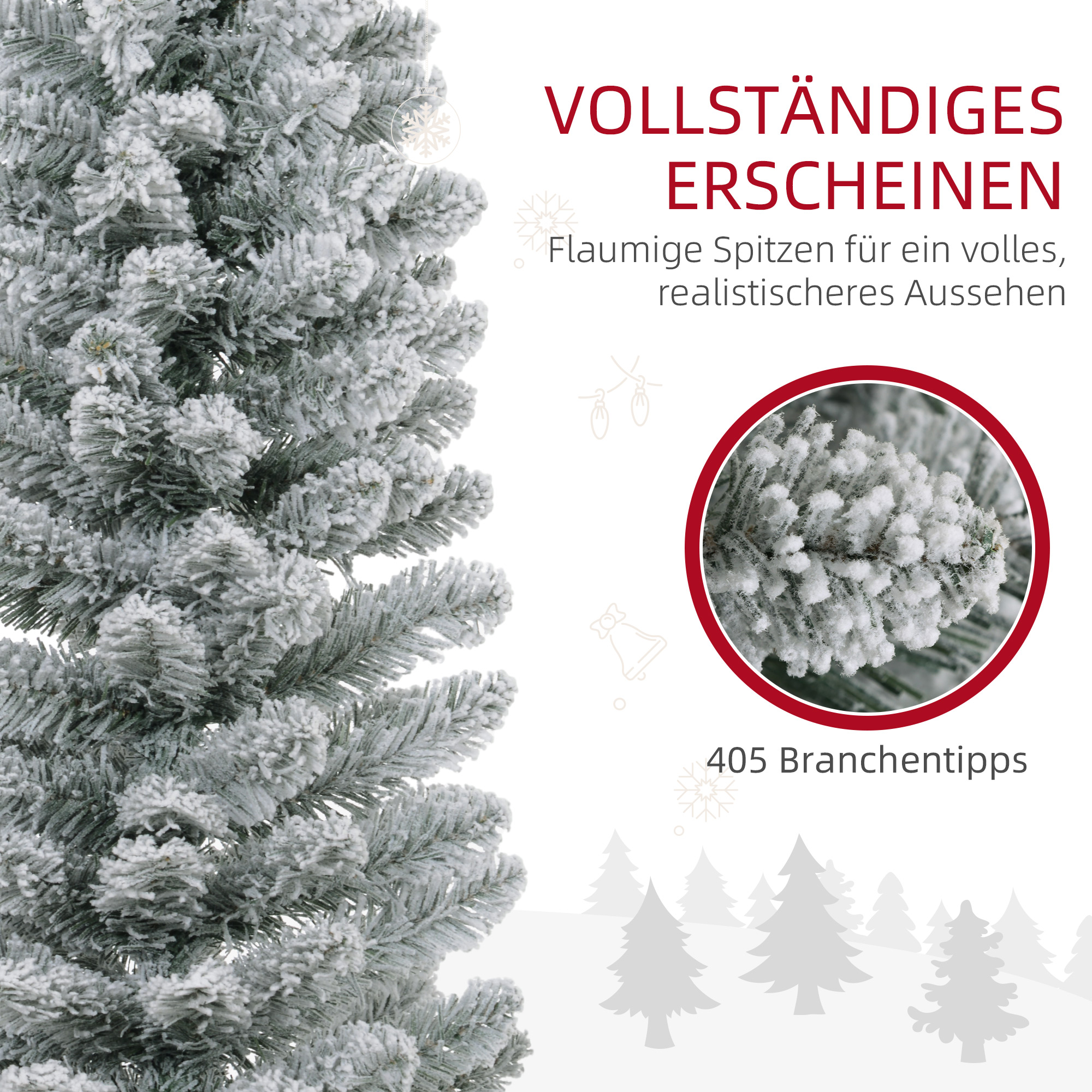 Künstlicher Weihnachtsbaum 210 cm mit LED-Lichterkette Grün-Weiß