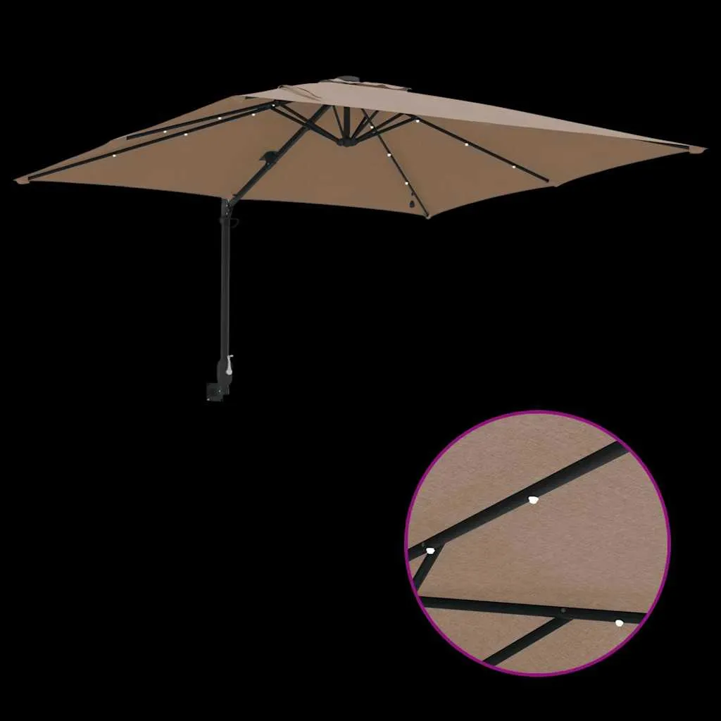 Garten-Sonnenschirm Taupe 248,5 x 247,5 x 160 cm