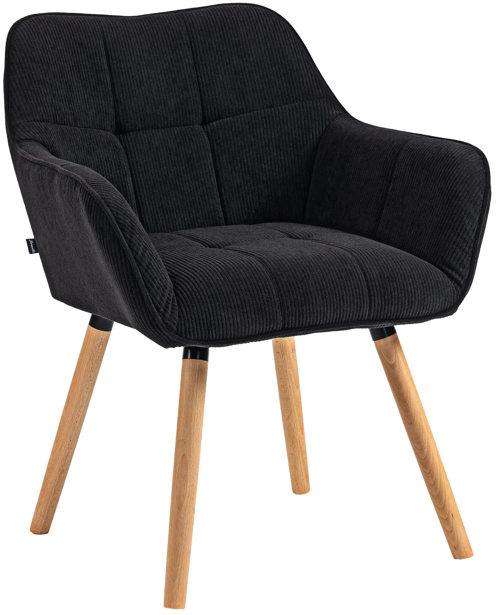 Esszimmerstuhl Vienna Cord 82x65x64 cm schwarz