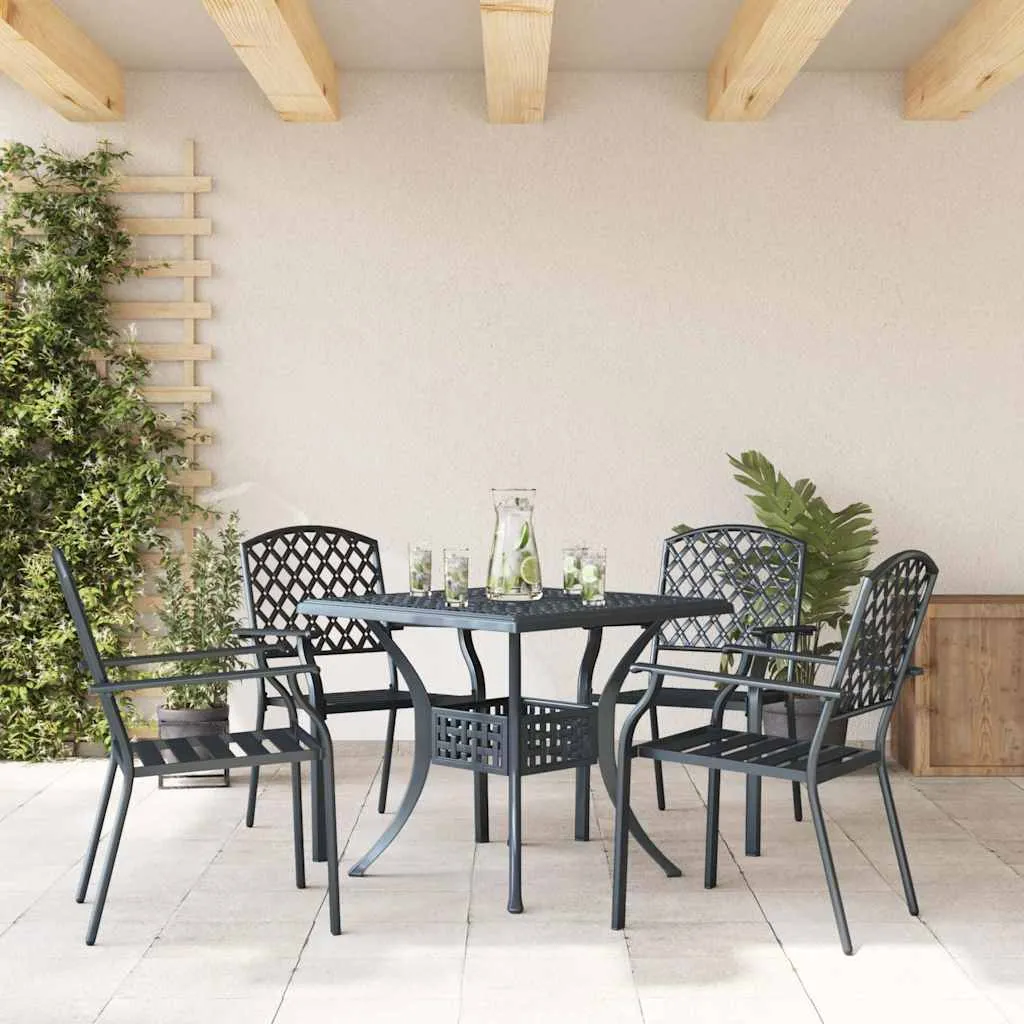 Stapelbarer Gartenstuhl 56x65x89 cm in Anthrazit aus Stahl