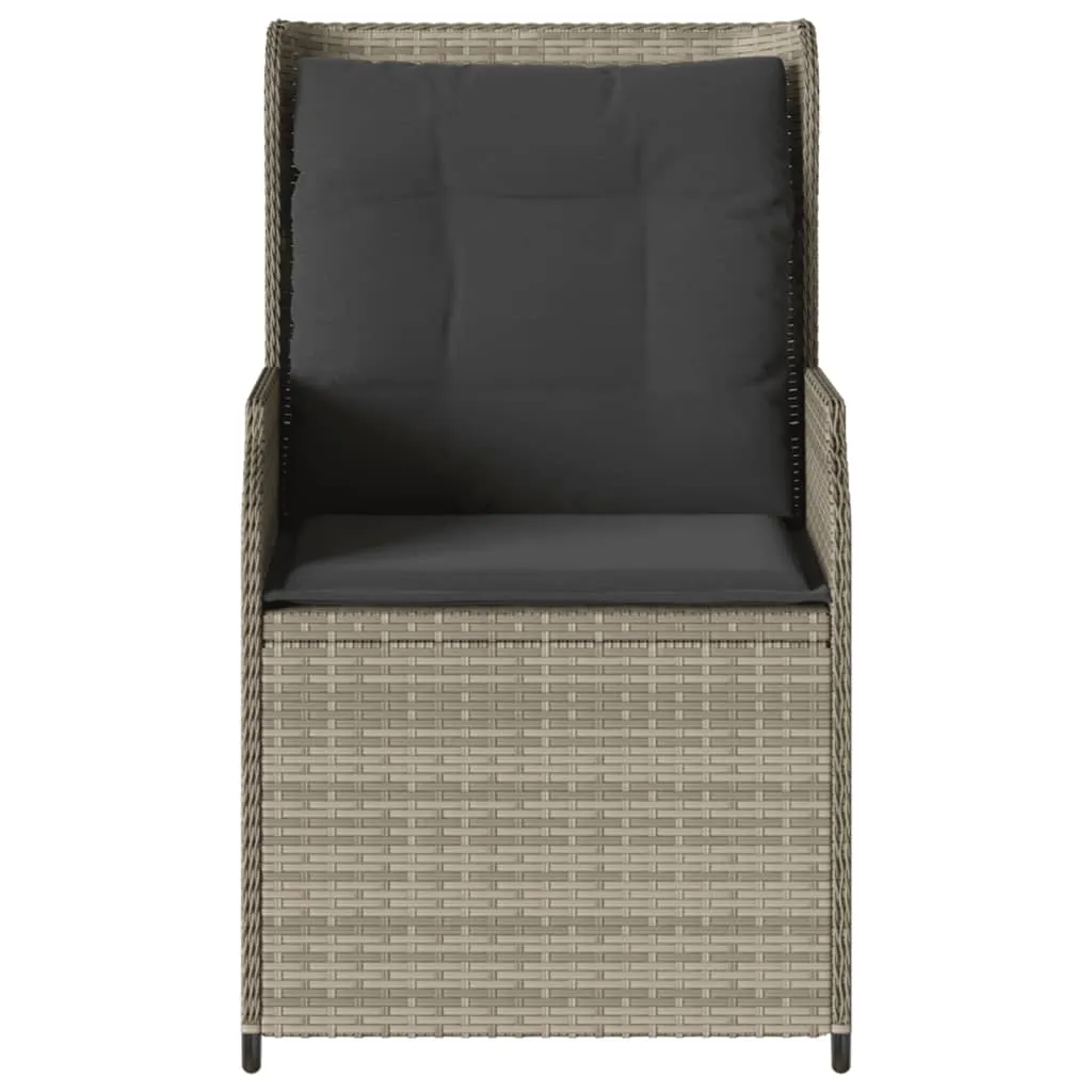 Verstellbarer Gartenstuhl Hellgrau 55x67x95 cm mit PE-Rattan & Stahlrahmen