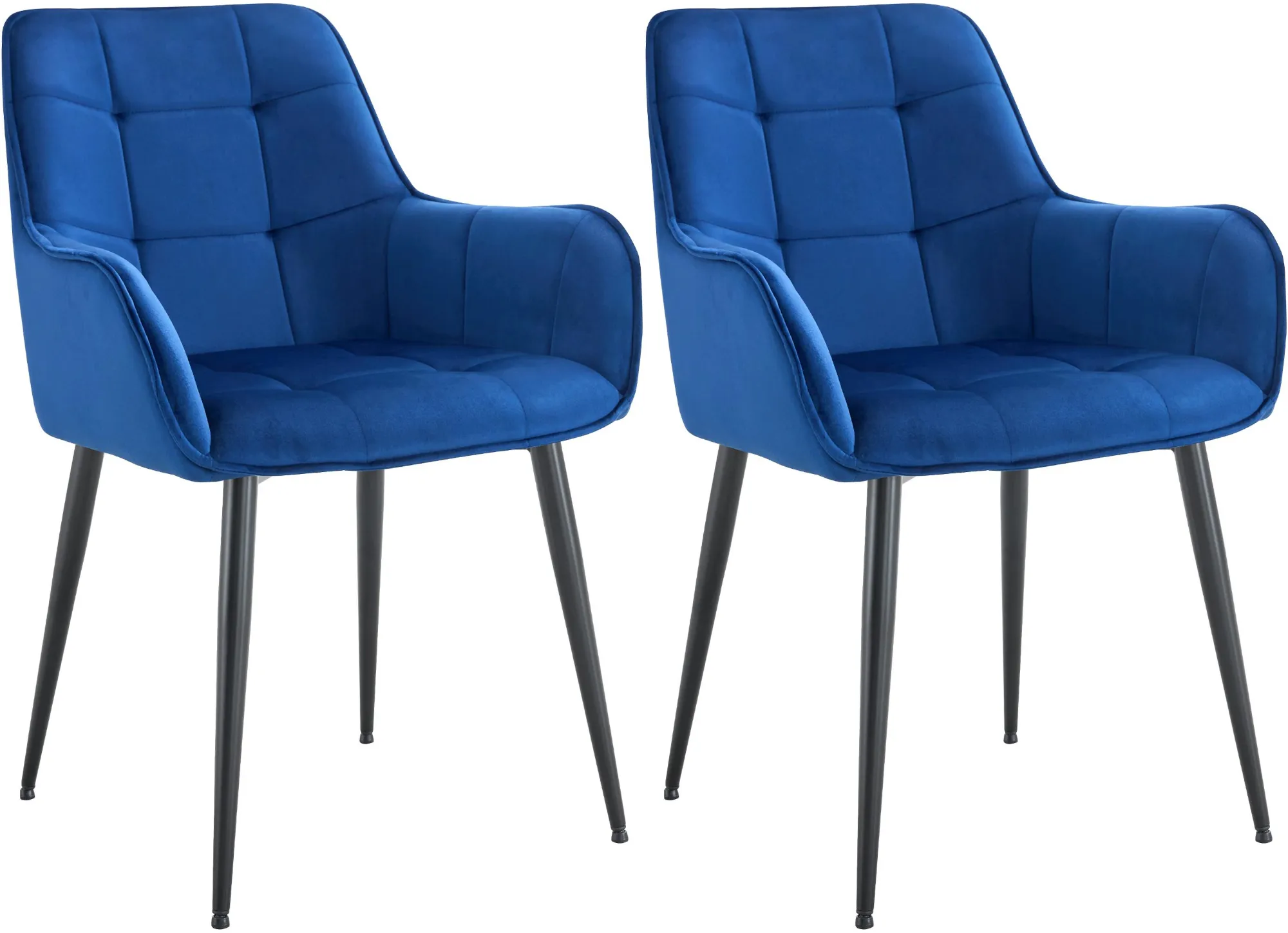 Esszimmerstuhl Ferndale Samt 62x58x86 cm dunkelblau