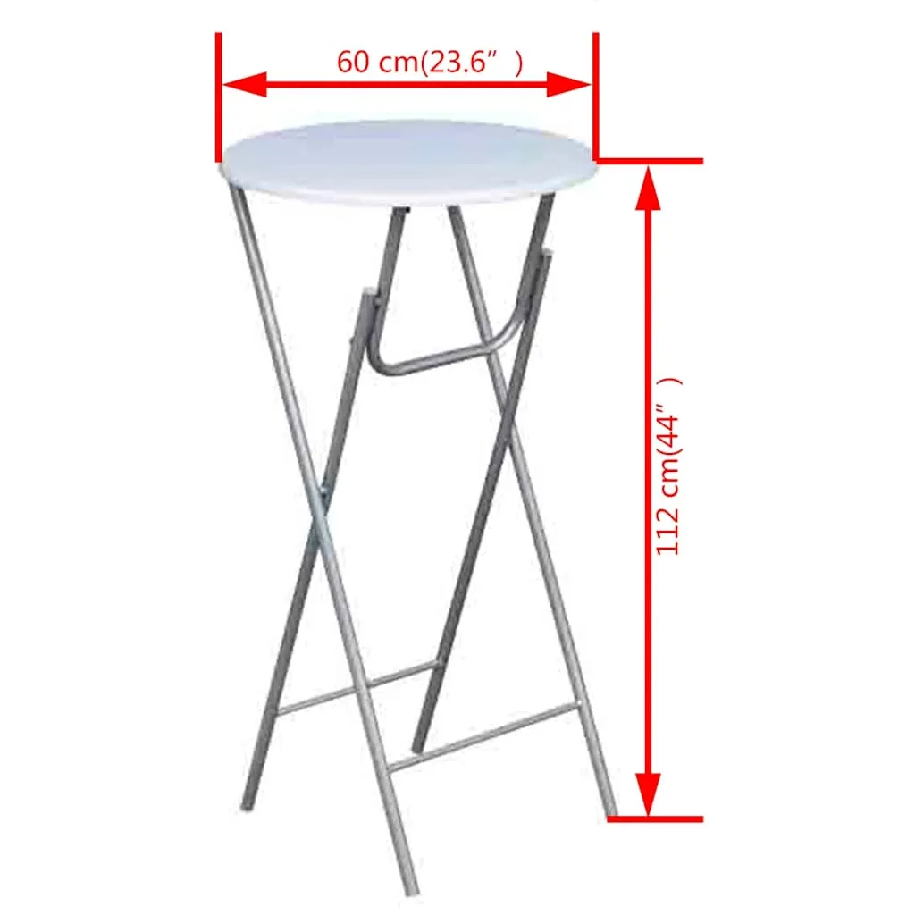 4er Set Stehtische 60x60x112 cm Weiß mit MDF-Tischplatte und Stahlbeinen