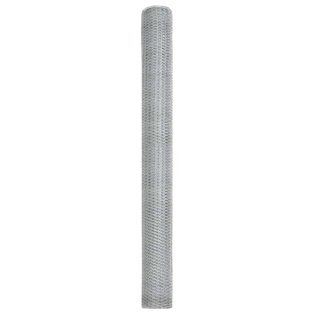 Hexagonzaun Silber 10 x 1,6 m aus verzinktem Stahl