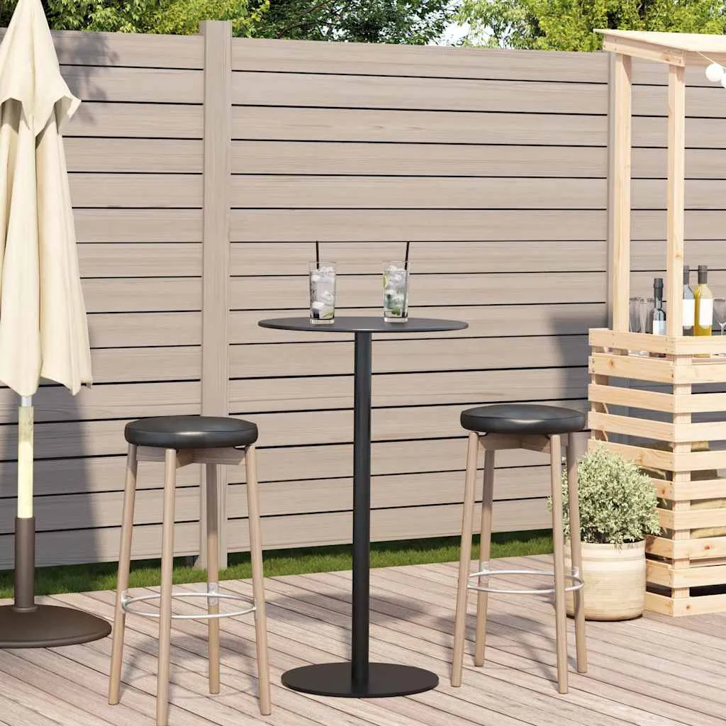 Outdoor-Stehtisch 60 x 105 cm Schwarz Pulverbeschichteter Stahl