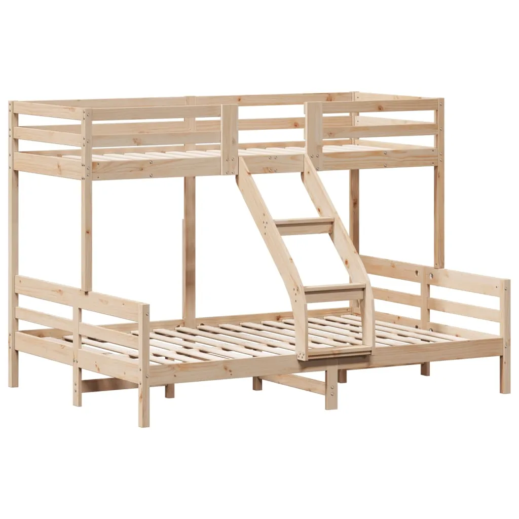 Etagenbett aus massivholz 207x145,5x145 cm naturfarben