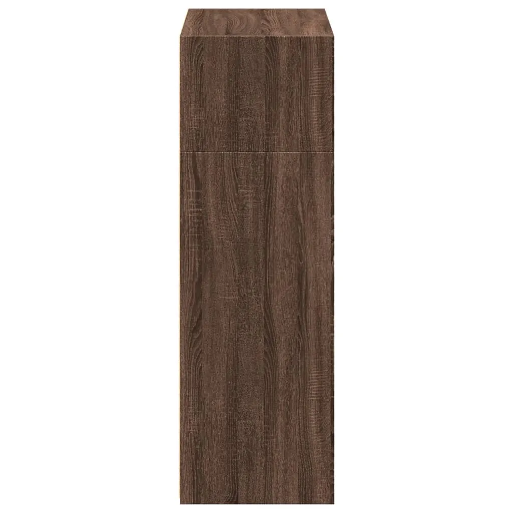 Klassisches Highboard 70 x 41 x 124 cm Braun Massivholz Optik