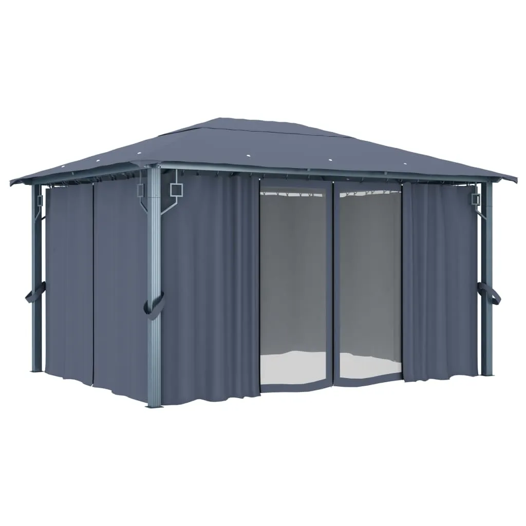 Pavillon Anthrazit 400x300x270 cm mit Aluminium- und Stahlgestell
