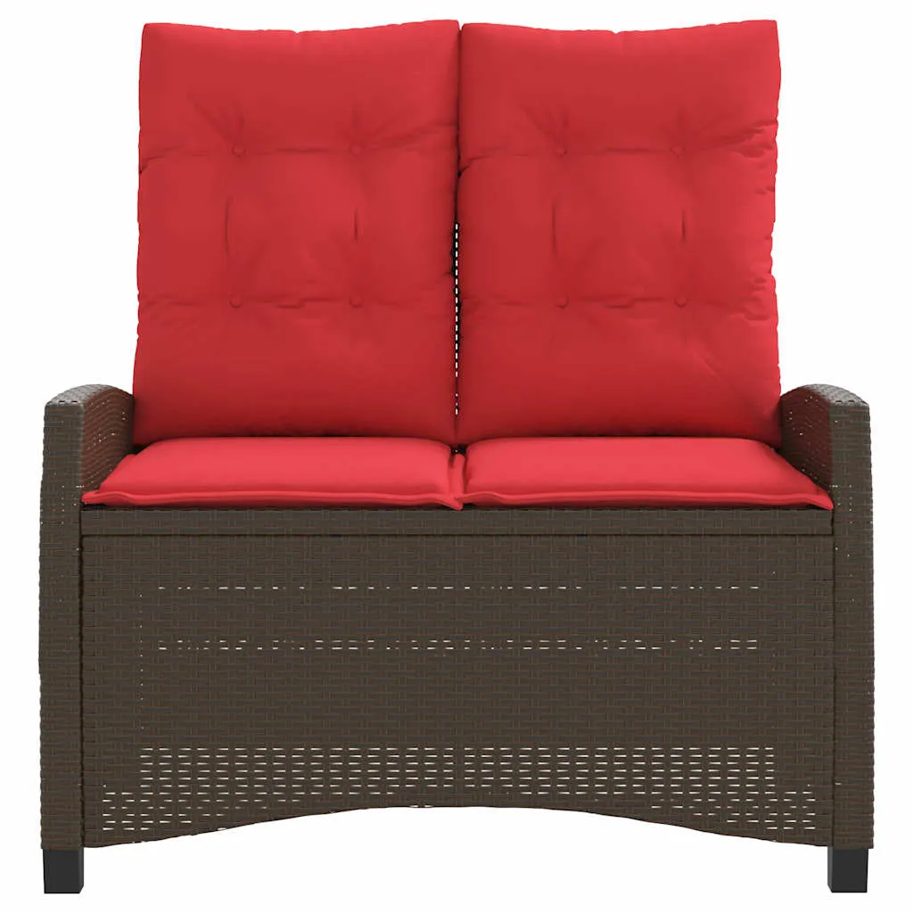 Garten-Relaxbank Braun 105x66x93 cm verstellbar aus PE-Rattan