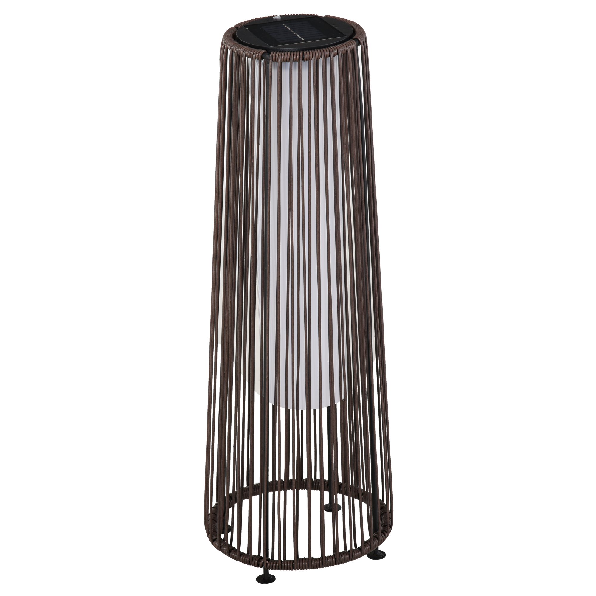 Gartenleuchte Solar Rattanoptik Stahlbraun 21,5 x 61 cm