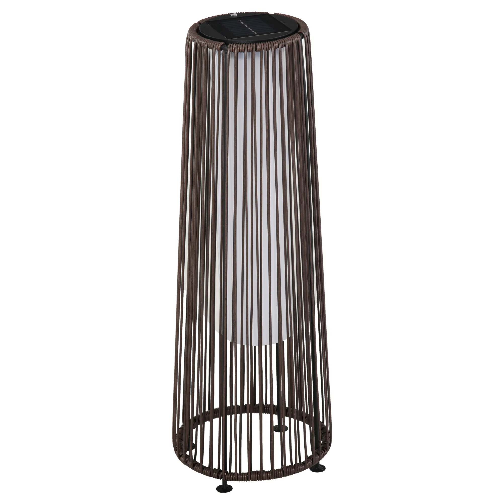 Gartenleuchte Solar Rattanoptik Stahlbraun 21,5 x 61 cm