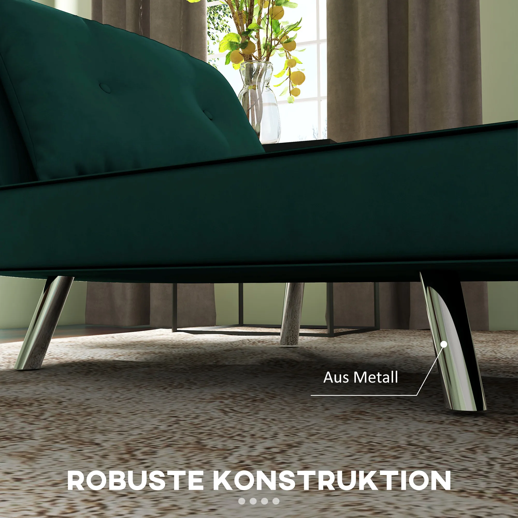 Liegesessel Dunkelgrün 77B x 88T x 83H cm mit Kissen